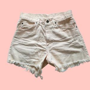 Vintage 90s Levi’s peach denim cut off shorts